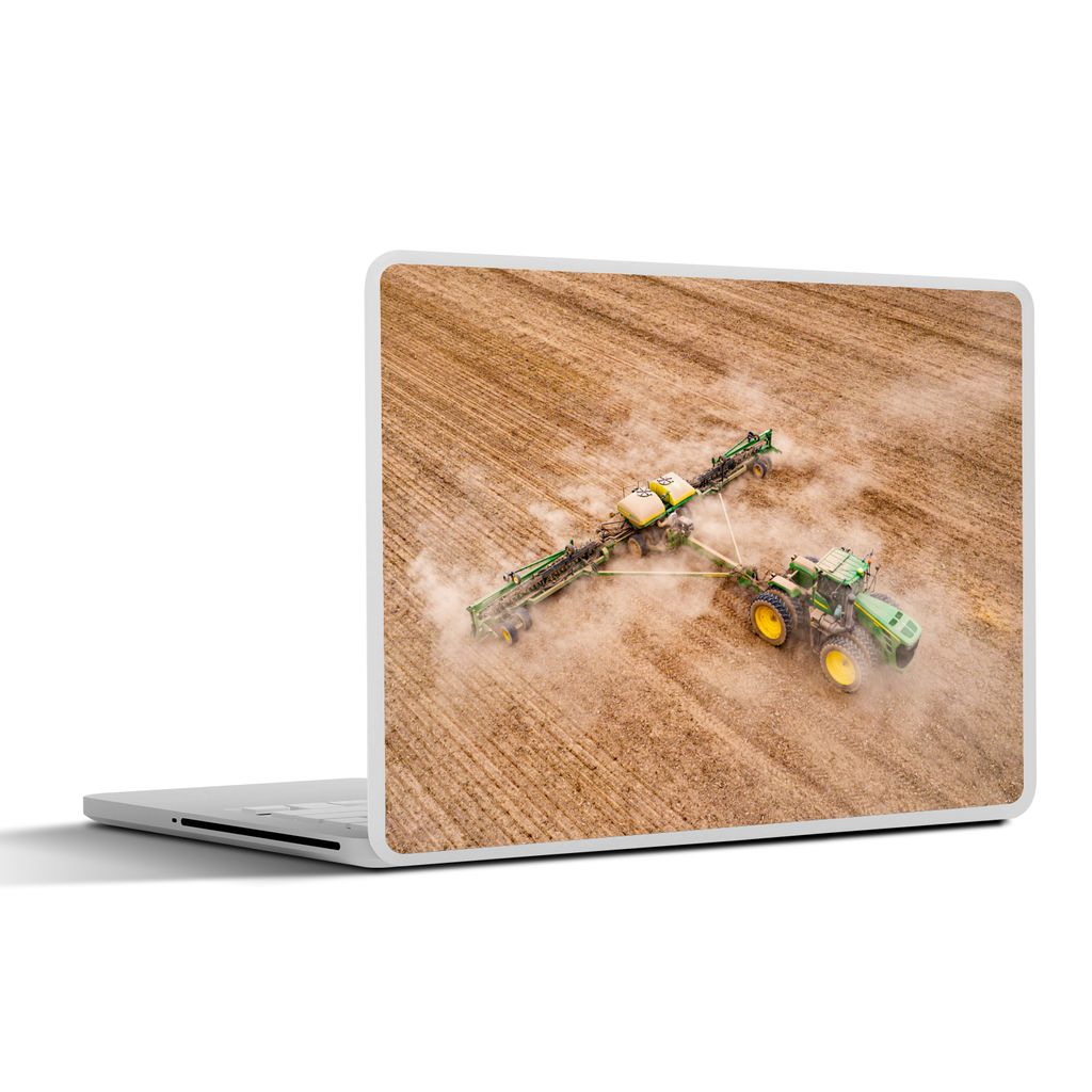 MuchoWow Laptop Aufkleber Sticker Cover Traktor - Feld - Bauernhof - Landwirt - Grün 31x22.5 cm - Laptop-Deko