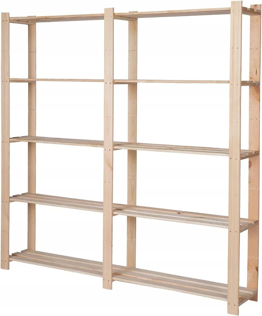 STOLMAK Drevený regál 170x170x28 cm, 5 políc, masívna Obrázok produktu 