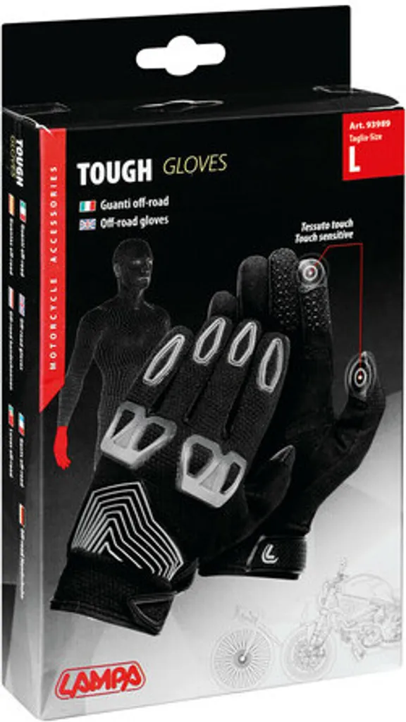 Gants Lampa Tough tout-terrain taille L avec paume renforcée antidérapante