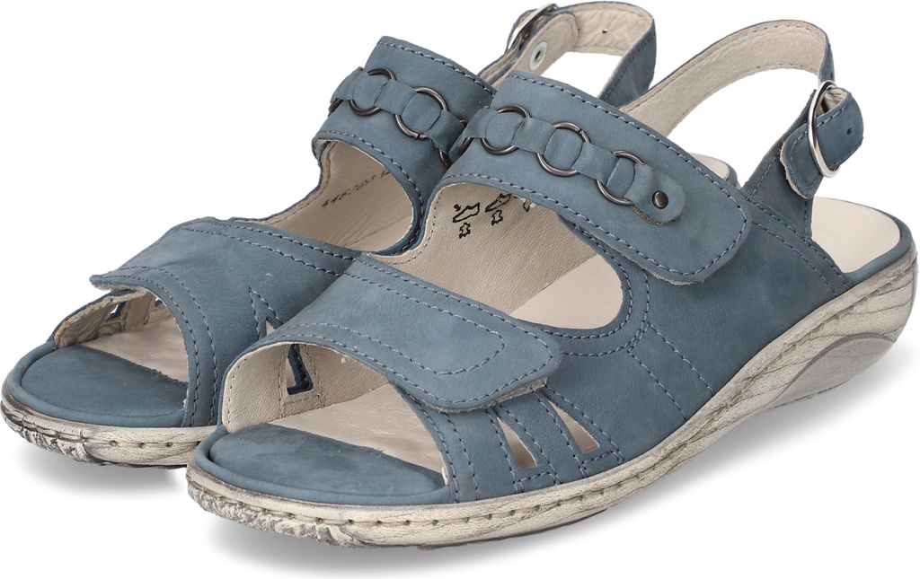 Waldläufer Sandalen GARDA Damen Rauleder Blau Größe: 5 Produktbild 
