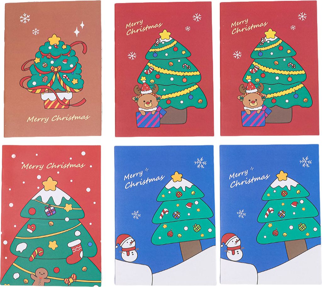 Stück Mini-Weihnachtsnotizblöcke, festliche Weihnachtsmann-Schneemann-Designs, Geschenk, tragbare, stilvolle Weihnachtsnotizblöcke für Reisende