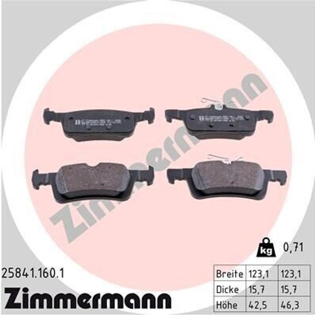ZIMMERMANN 25841.160.1 - Bremsbeläge für 308 II, 308 SW II