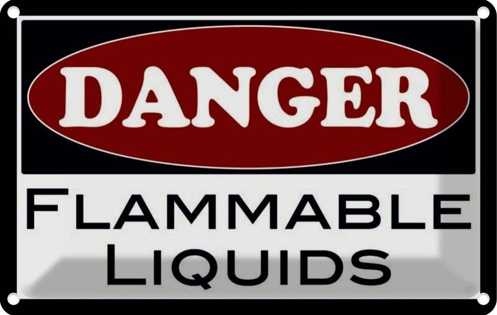 vianmo Blechschild 20x30 cm Danger flammable liquids Produktbild 