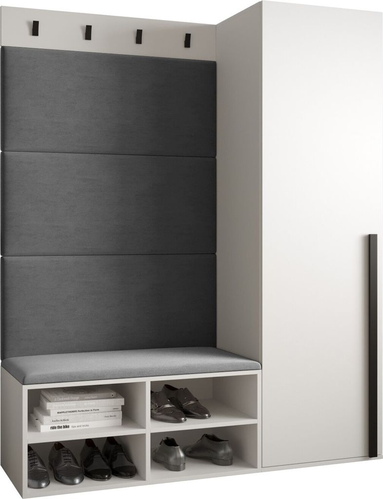 Garderobe MIRO Set 6 mit gepolsterten Paneelen Industrial Produktbild 