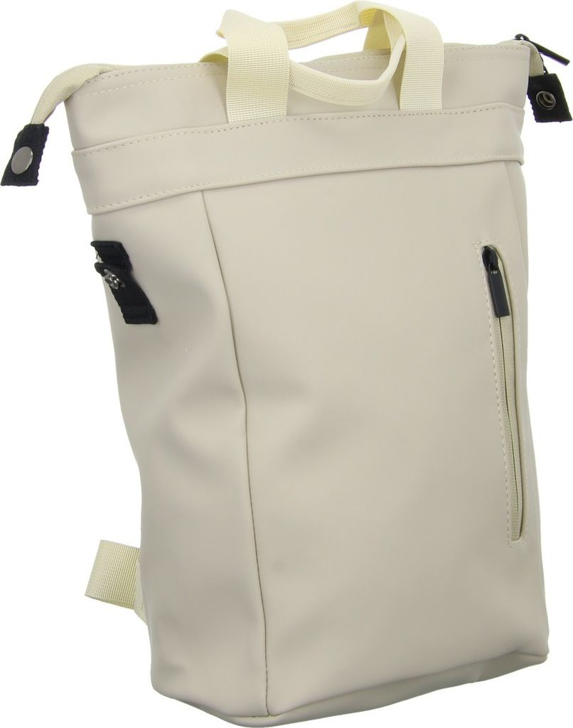 Kleiner Rucksack Beige aus Synthetik mit verstellbaren Schultergurten und Tragehenkeln, 30x33x13 cm