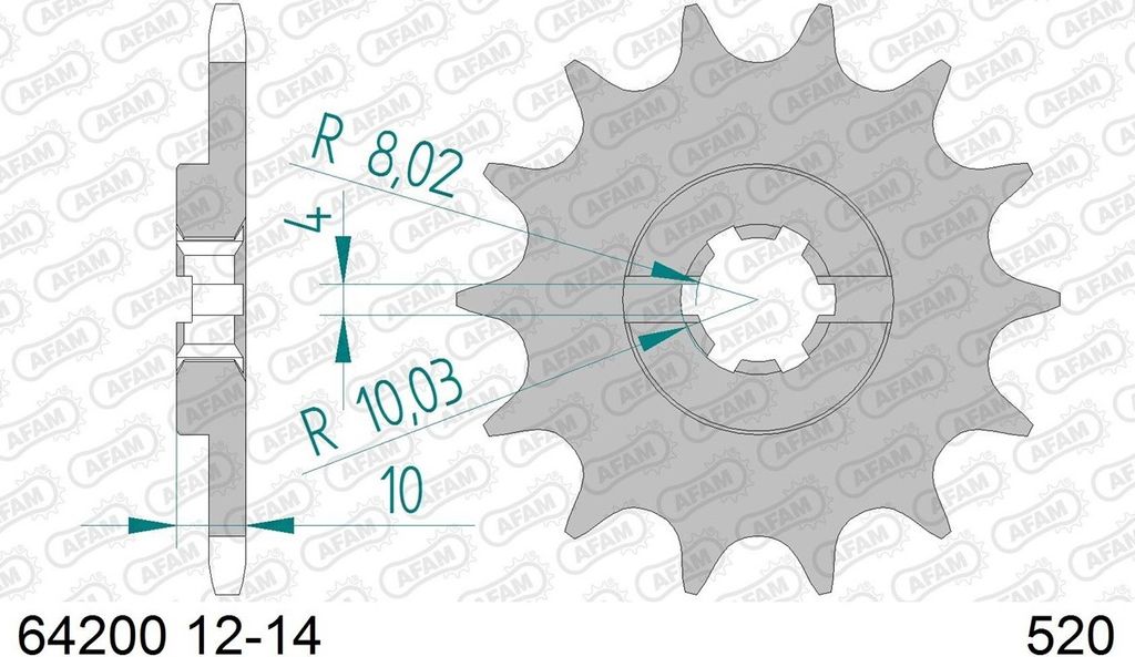 AFAM Standard Stahlritzel vorne 64200 - 520