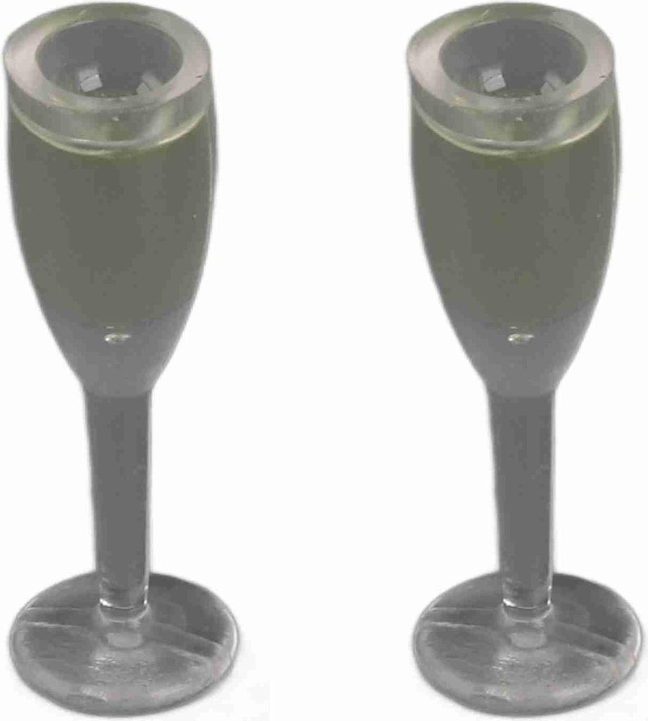 2pcs Dollhouse Champagne Glass Model Miniature Bar Pub Champagne Cup Toy AccessoryChampagne Glass