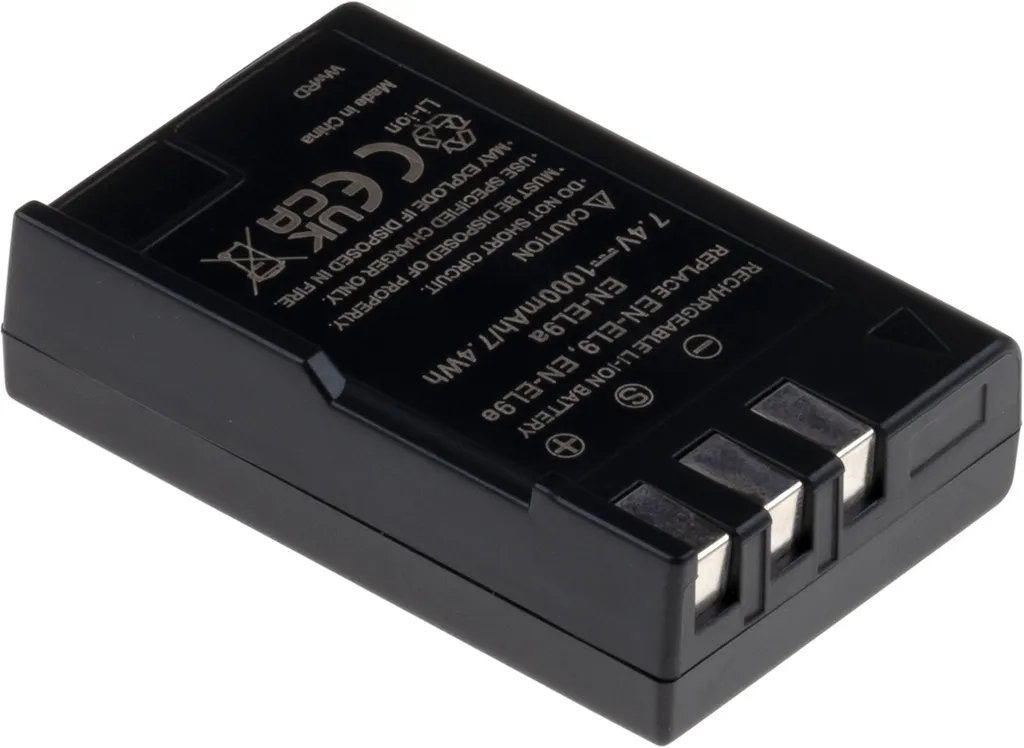 Batteria T6 Power per Nikon D3000, Li-Ion, 7,4 V, 1000 mAh (7,4 Wh), nero - 2