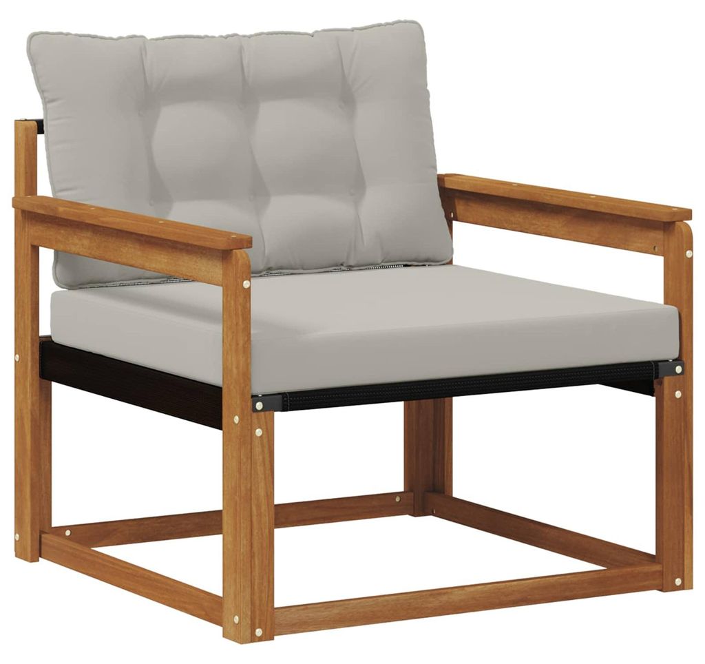 vidaXL Outdoor-Sofagarnitur Massives Akazienholz und Textilene Natur
