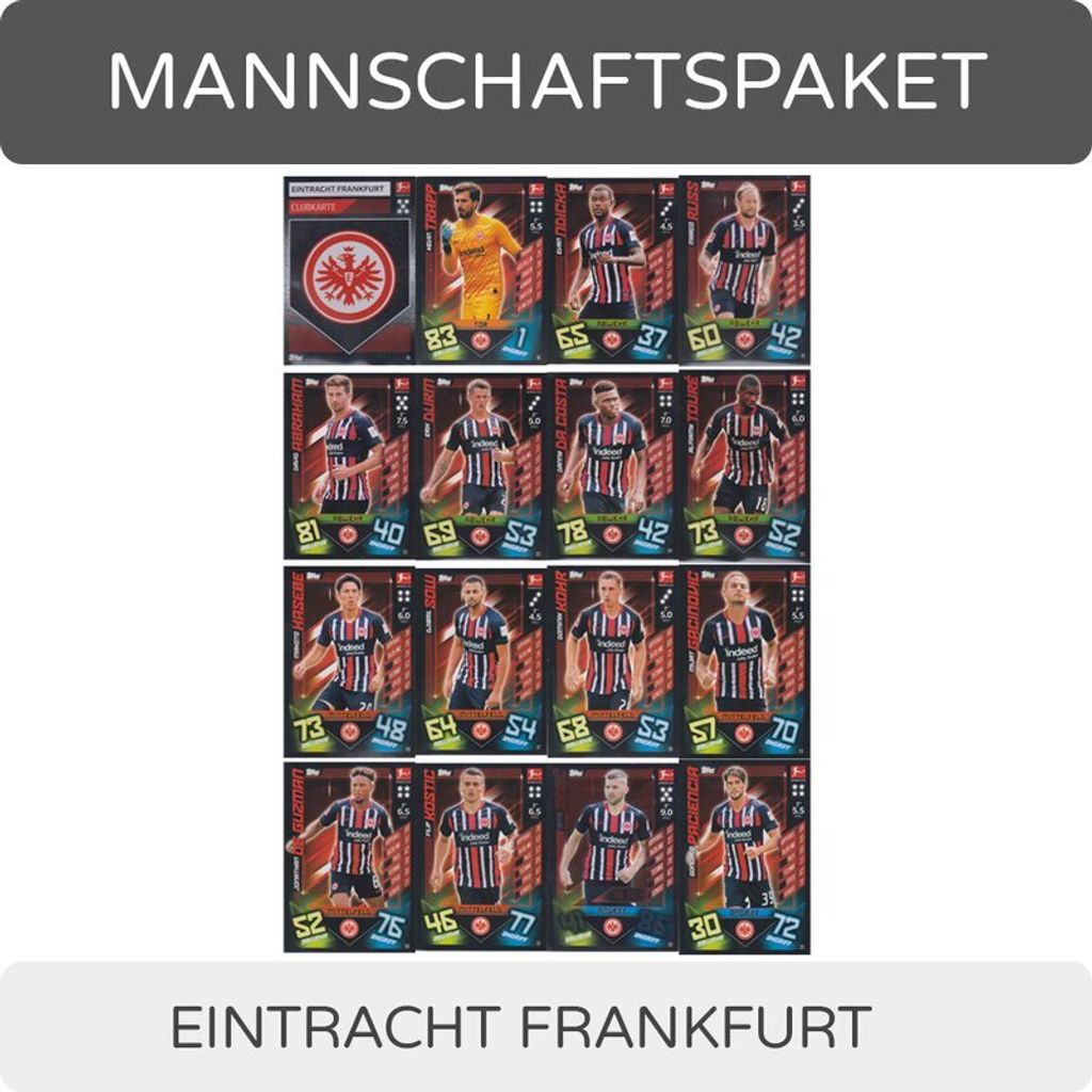 Topps Match Attax - 2019/20 - Mannschaftspaket - Eintracht Frankfurt