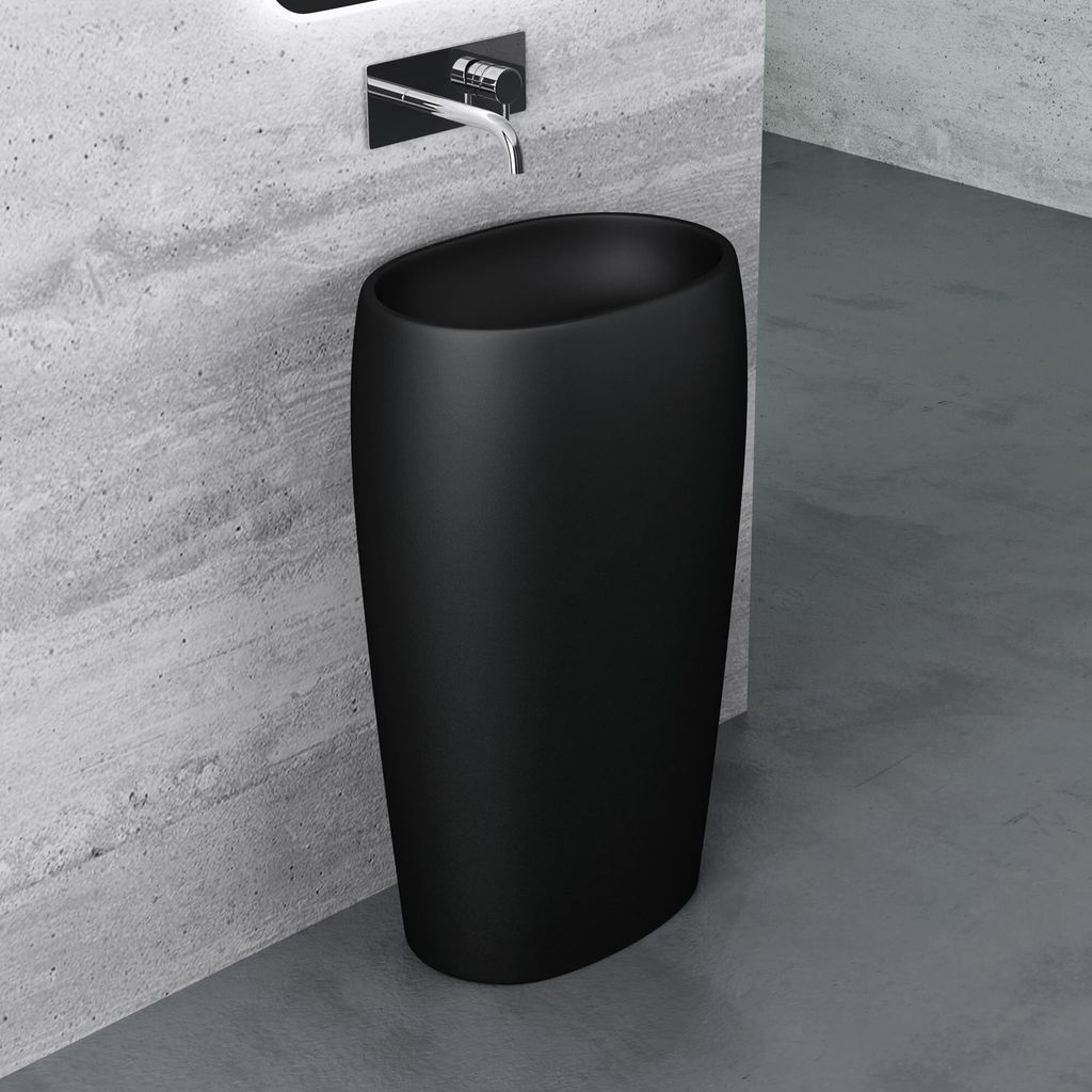 Mai & Mai Design Standwaschbecken freistehend schwarz aus Produktbild 