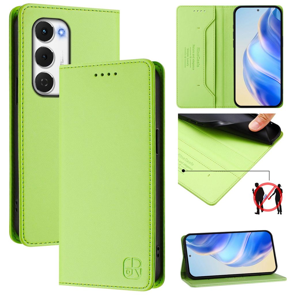 Lederhülle für Tecno Spark 40 Pro+ Hülle Flip Brieftasche Kartenfächern Ständer Schutzhülle Grün