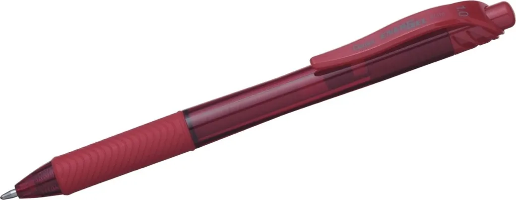 Stylo Roller Encre Gel Rouge EnerGelX 0.5mm - Lot de 12 Stylos Rétractables