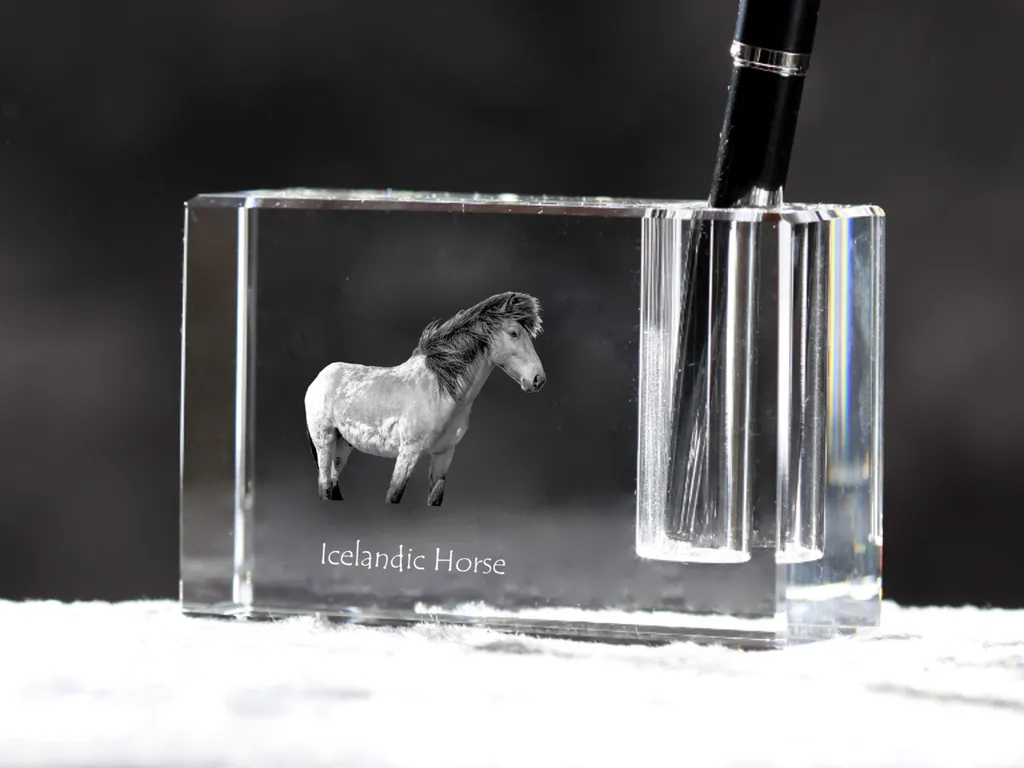 Portapenne Cavallo Islandese in Cristallo Art-Dog | Organizer da Scrivania - 5