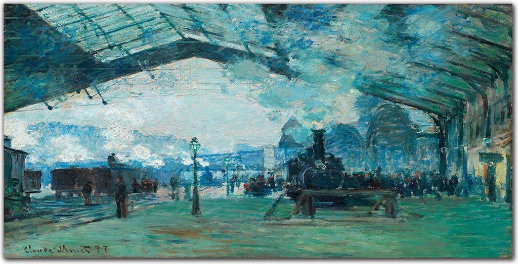 Coloray - Bild aus Glas - Glasbilder - 100 x 50 cm - Wanddekoration Küche Glasblock mit Bild Dekoration Wohnzimmer Gehärtetes Glas - Zugankunft