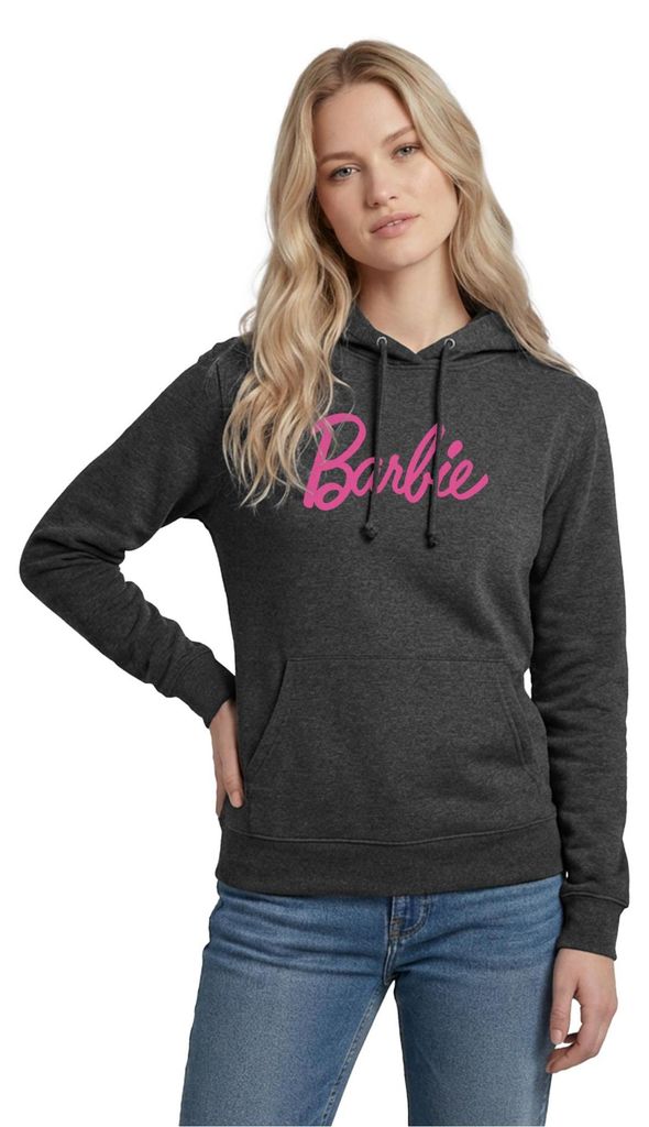Spreadshirt Barbie Klassisches Logo Damen Hoodie, S, Anthrazit