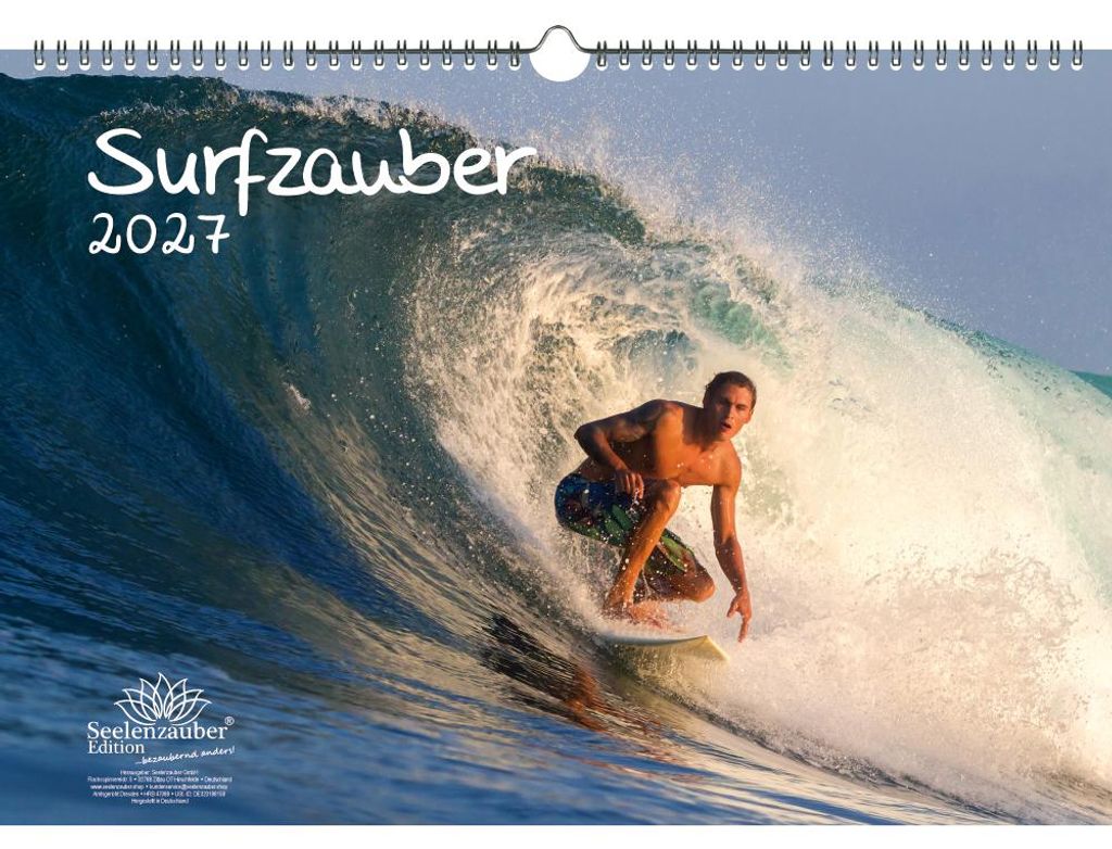 Surfzauber DIN A3 Kalender für 2027 Surfer und surfen - Seelenzauber