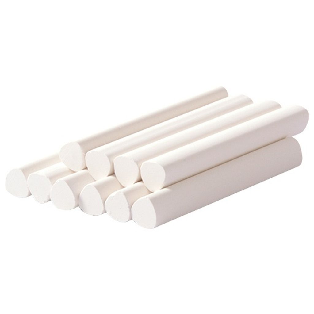 EDUPLAY 120474 Kreide Dreikant, Ø 1 x 8 cm, weiß (10er Produktbild 