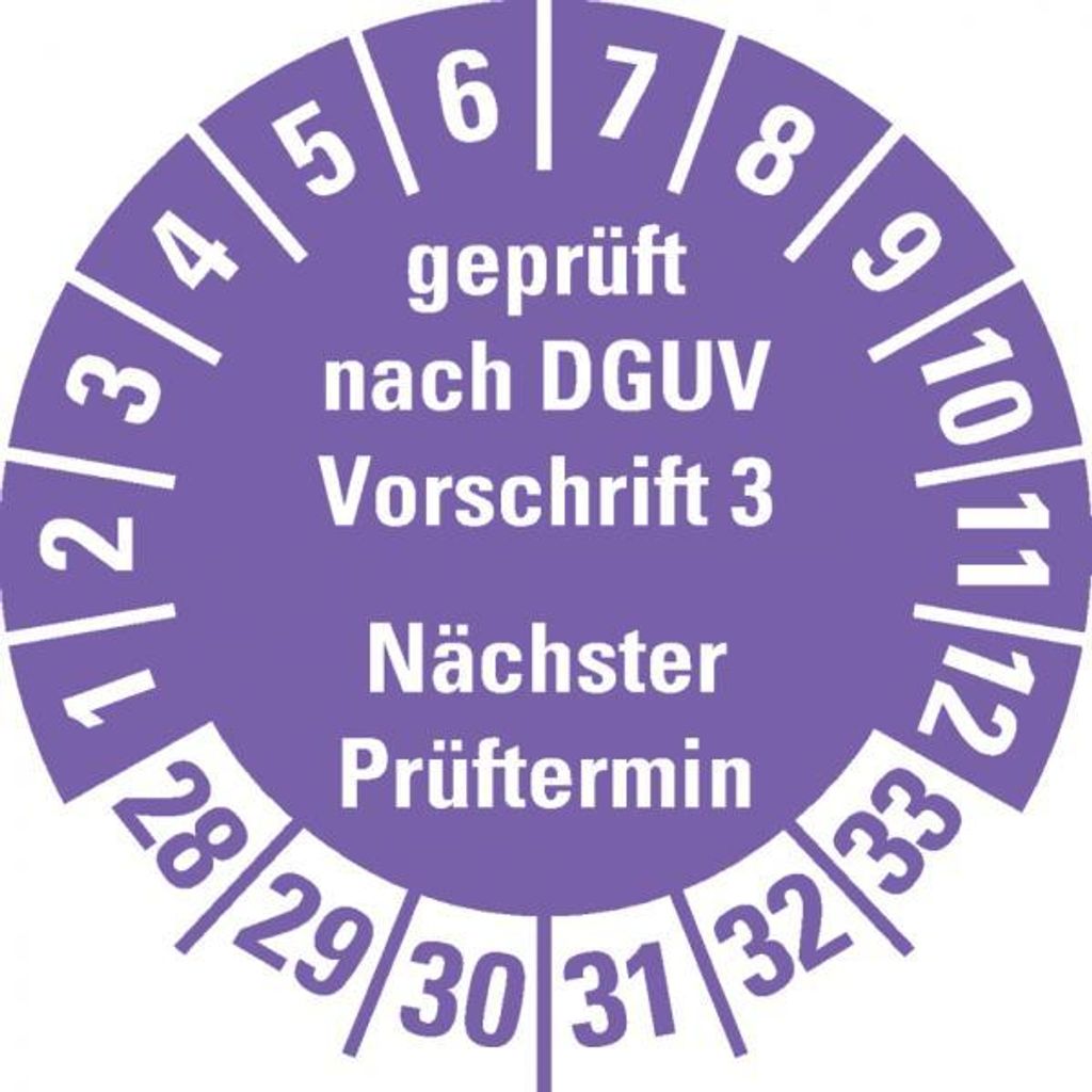 Dreifke® Prüfplakette Gepr.n. DGUV Vorschrift 3 28-33, Produktbild 