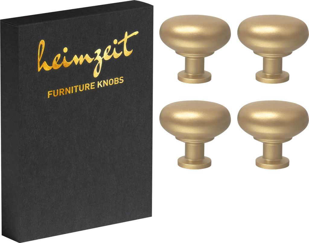 4x Möbelknöpfe Gold Schrankknöpfe Aluminium Möbelgriff Produktbild 