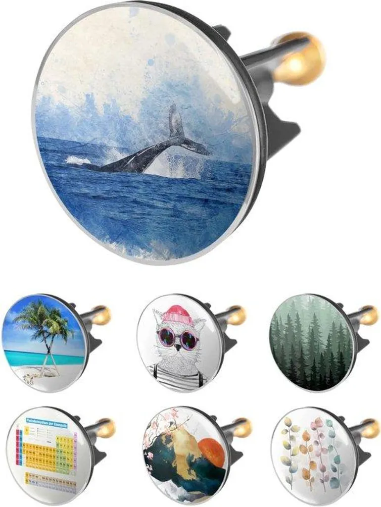 Bouchon de lavabo 40 mm anti-fuite en inox baleine avec vis de maintien