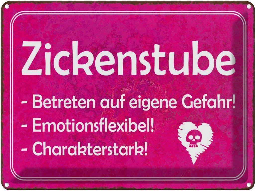 vianmo Blechschild 30x40 cm Zickenstube Betreten eigene Gefahr Spruch Zitat