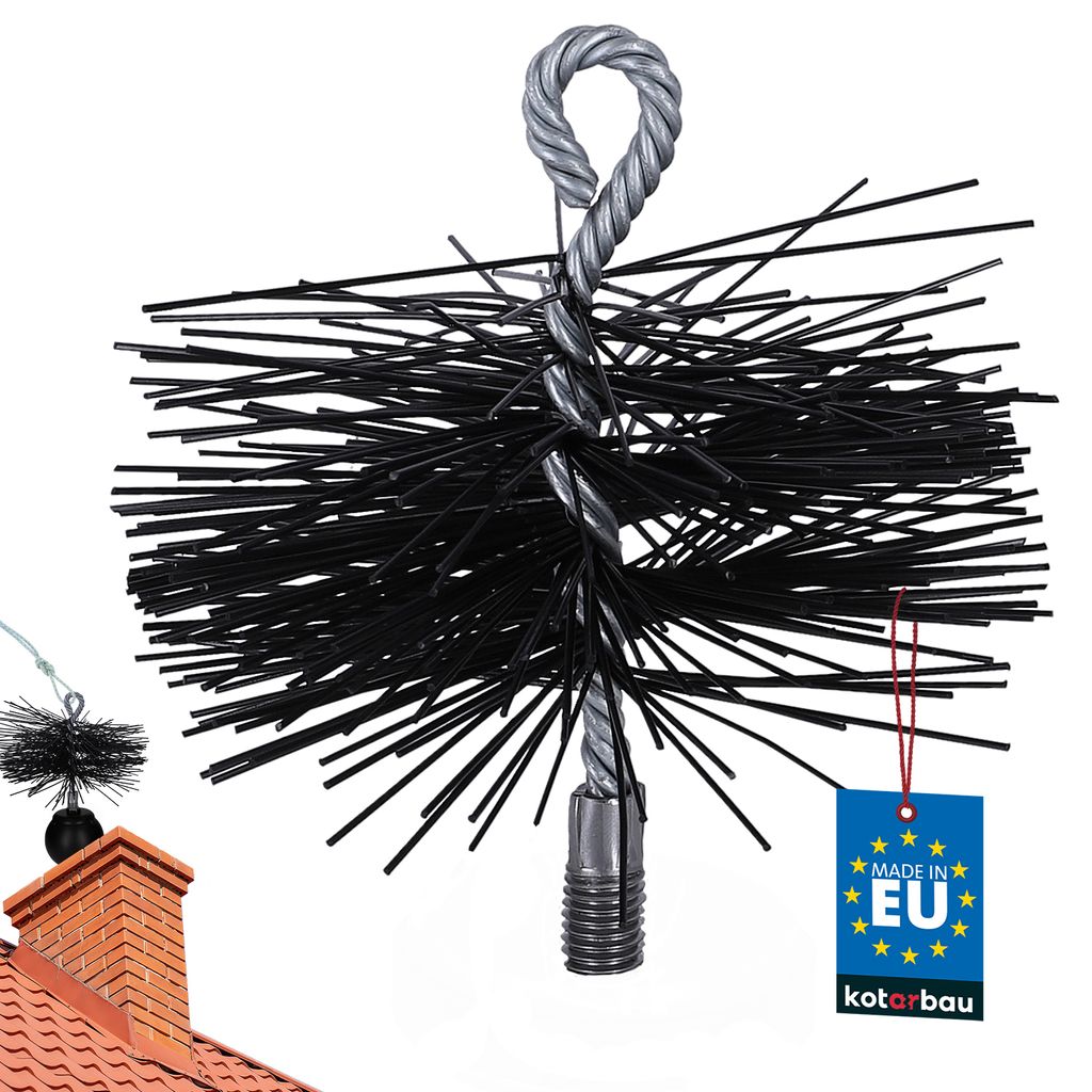 KOTARBAU Schornsteinbesen Aus Kunststoff 125 mm Kaminbesen Plewa Keramik Edelstahl Rohr Rußbesen Kaminbürste Edelstahlkamin Kaminreiniger (125 mm)