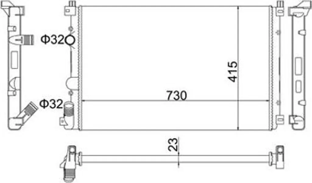 Radiateur moteur HART 4415064 en Aluminium pour Movano Haute Qualité