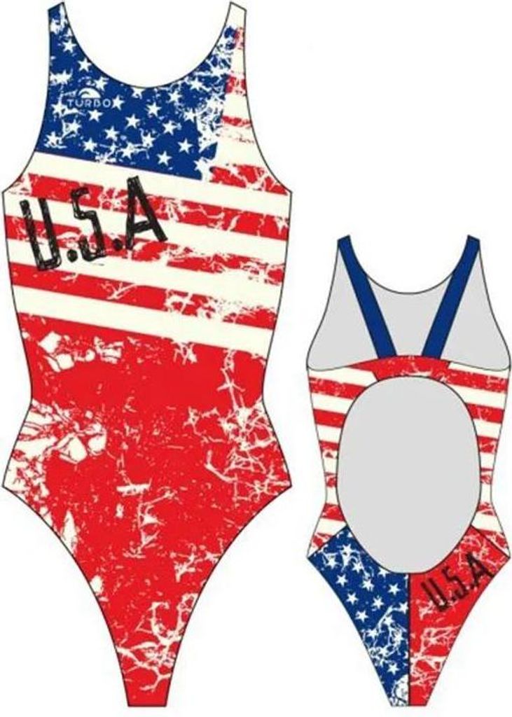 Turbo Usa Vintage 2013 Badeanzug Rot,Blau L Damen Rot,Blau L