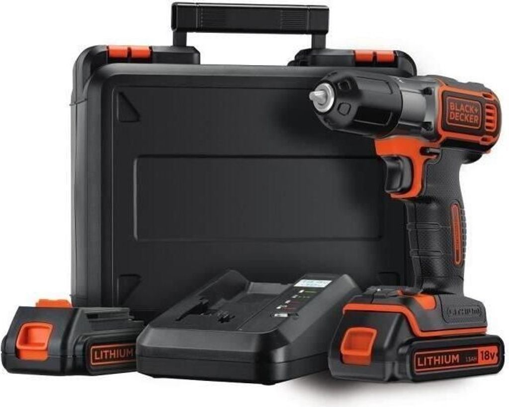 BLACK & DECKER - Bohrschrauber Autosense - Batterie Li Ion 2x18 V 1,5 Ah - Orange