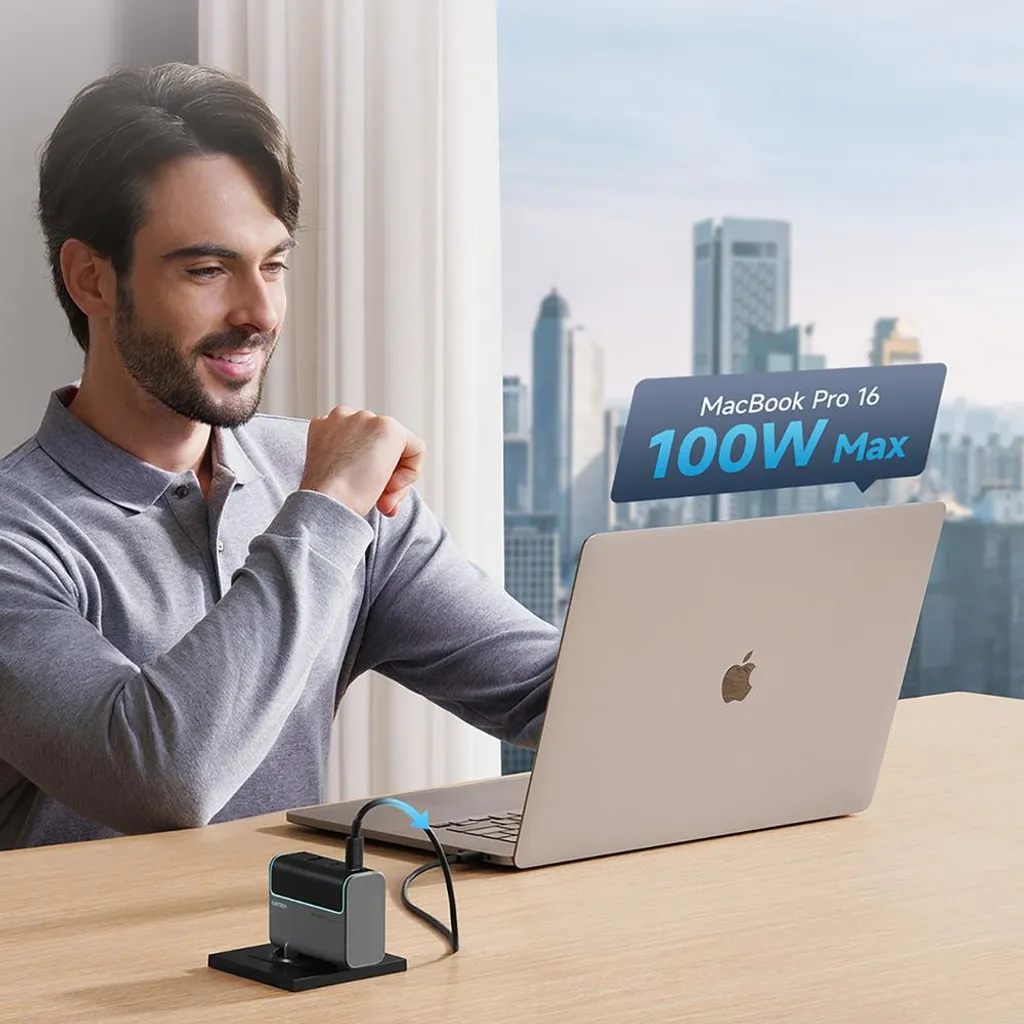 Chargeur Rapide 100W pour Télétravail : Cuktech GaN CUKAD1003EUG USB-C - 6