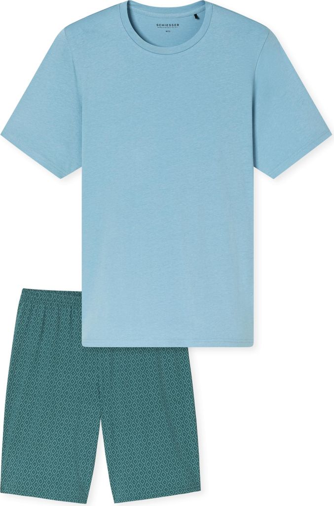 SCHIESSER Schlafanzug kurz 805 hellblau 54