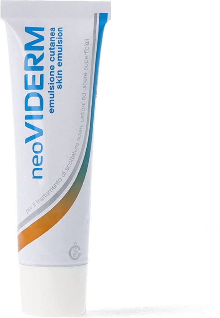 A tube of skin emulsion on a white background.