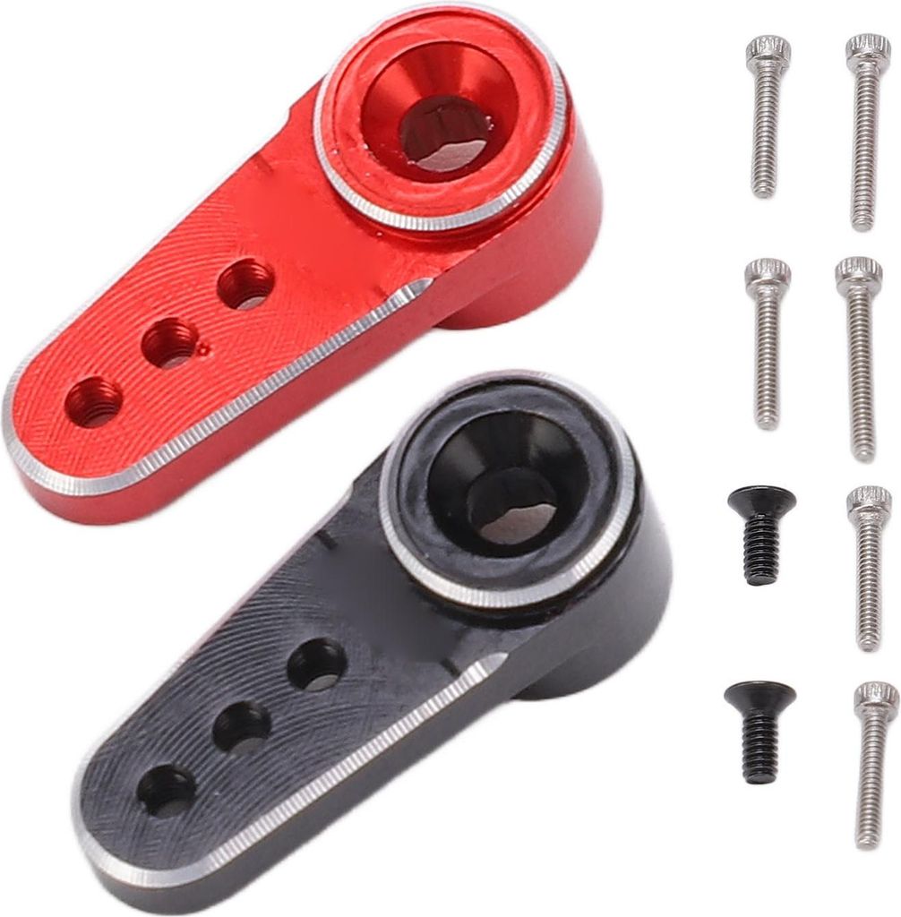 RC Metall Servo Horn Arm 15T Lenkung für AXIAL SCX24 1/24 Auto Rot Schwarz Set