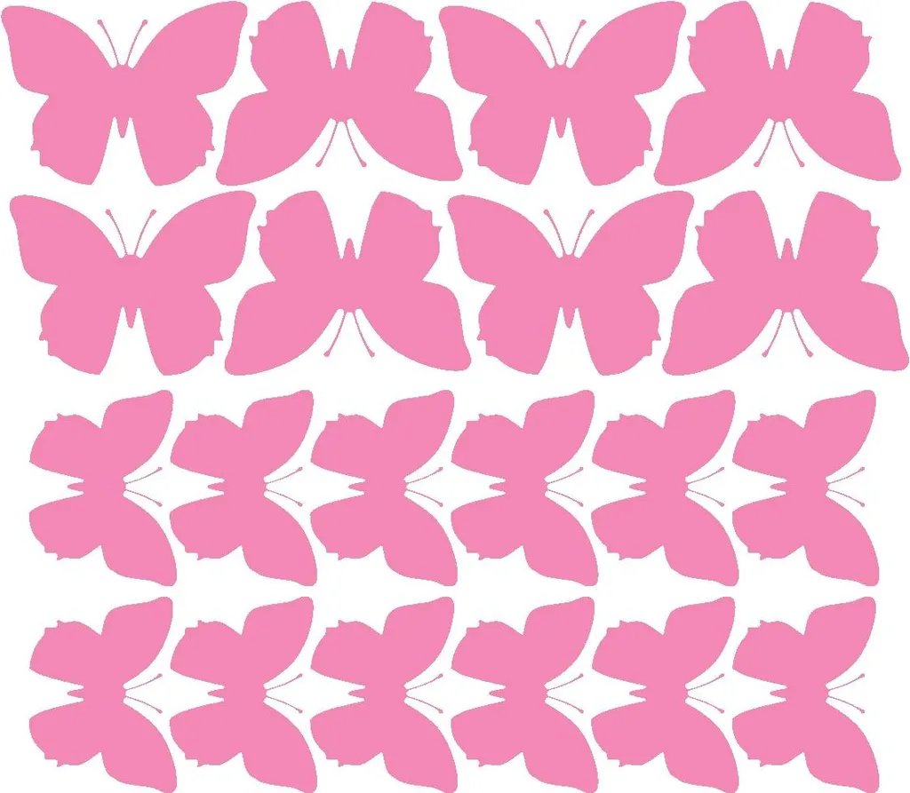 Set 20 Farfalle Murali Rosa Lucide: Adesivi Grandi per Parete