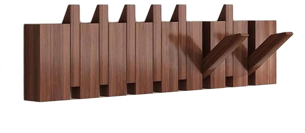 Wandmontierter Kleiderhaken im Klavierstil aus Holz, rustikaler Handtuchhalter mit mehreren Haken für Mäntel, Hüte, Schals und Schlüssel, ideal...
