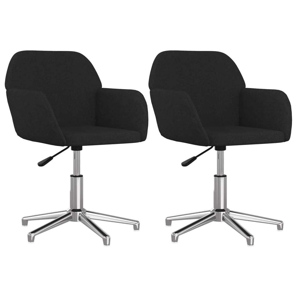vidaXL Esszimmerstühle 2 Stk. Drehbar Schwarz Stoff