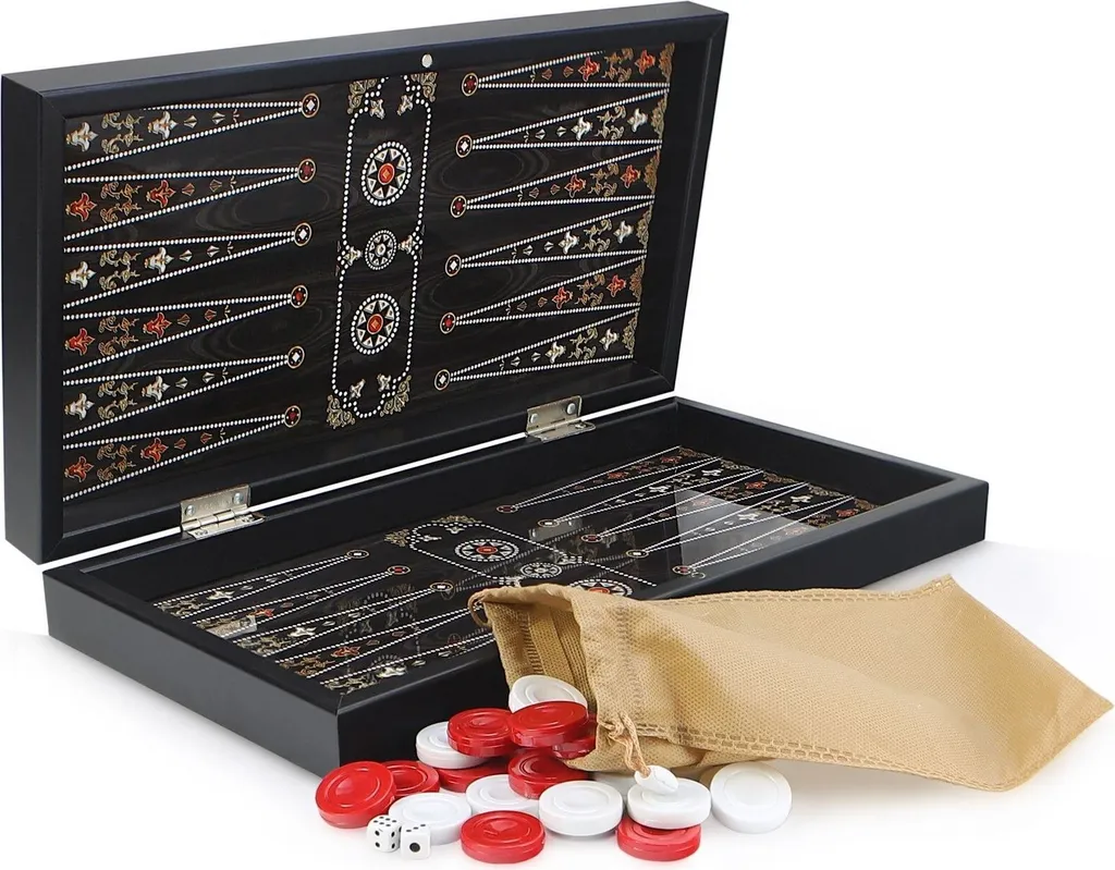 Backgammon Tavla XL pour Soirées de Jeu et Décoration Style Ottoman