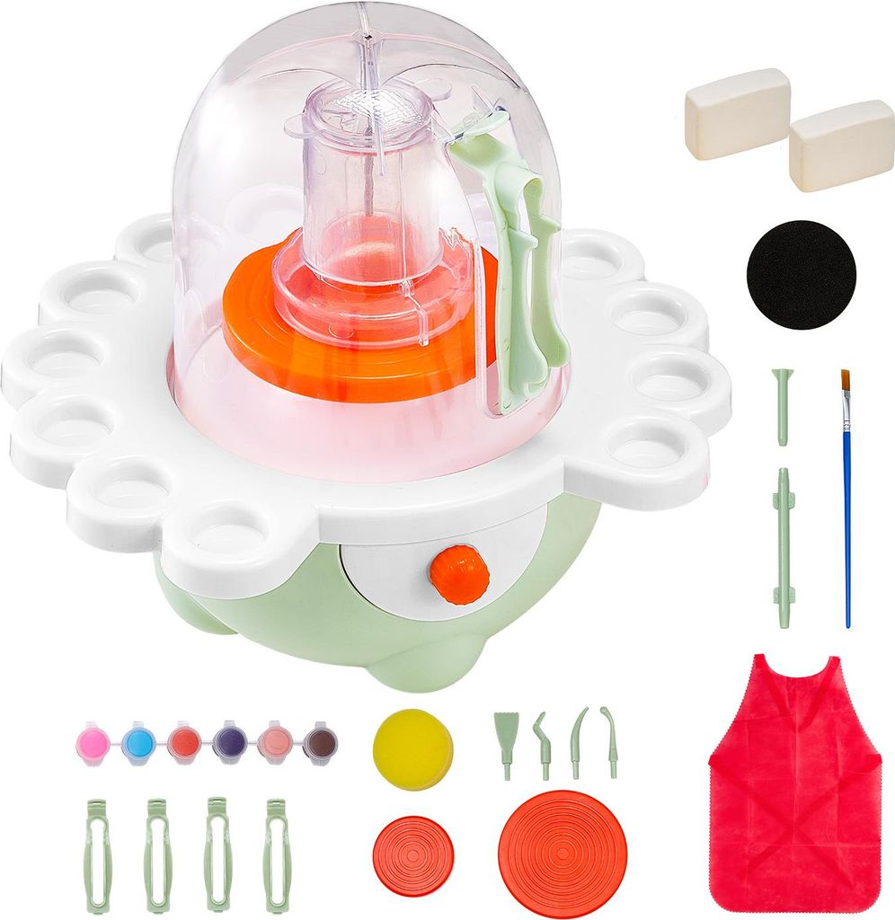 VEVOR Mini Töpferscheibe Maschine mit 50 / 80 mm Drehteller & einstellbarer Geschwindigkeit, elektrische Tonscheibe für Anfänger, komplettes Tö...