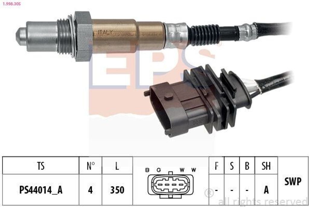 EPS Lambdasonde für OPEL Corsa D Schrägheck (S07) vor-Kat Beheizt Planarsonde 350mm 1.998.305