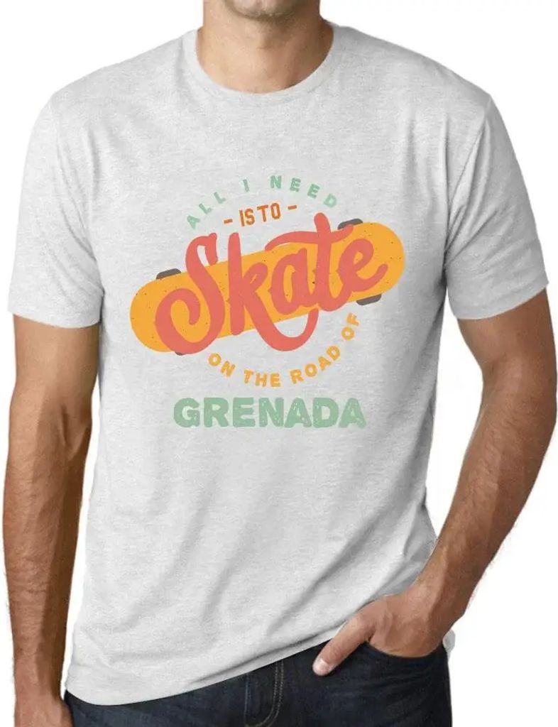 Herren Grafik T-Shirt Alles was ich brauche ist ein Skateboard auf der Straße von Grenada – All I Need Is To Skate On The Road Of Grenada