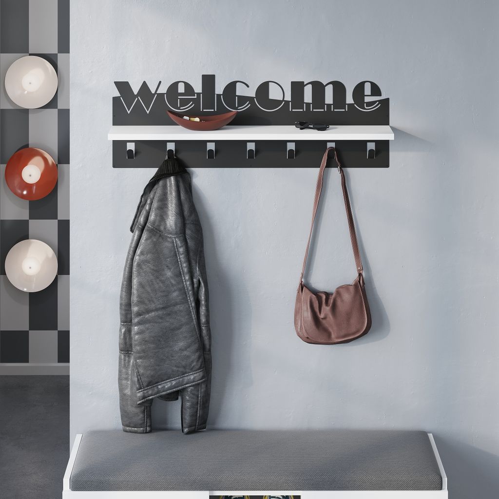 DECORTIE Welcome Wandgarderobe, Hakenleister, Produktbild 
