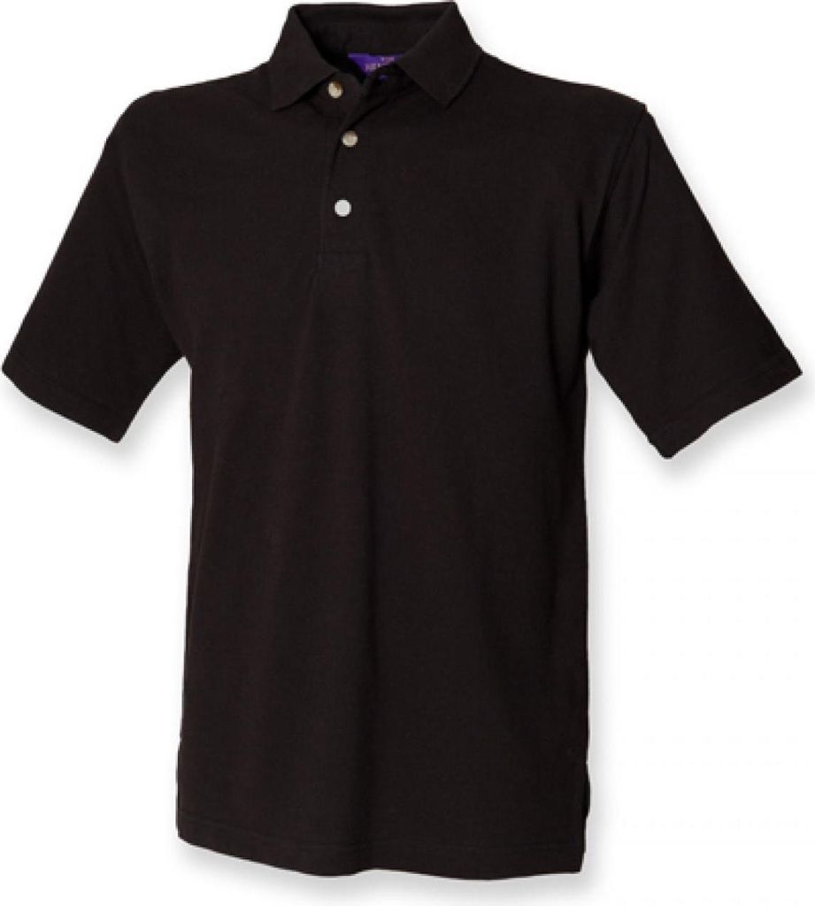 Henbury H100 | Herren Classic Baumwolle Piqué Polo Shirt - Farbe: Black - Größe: L