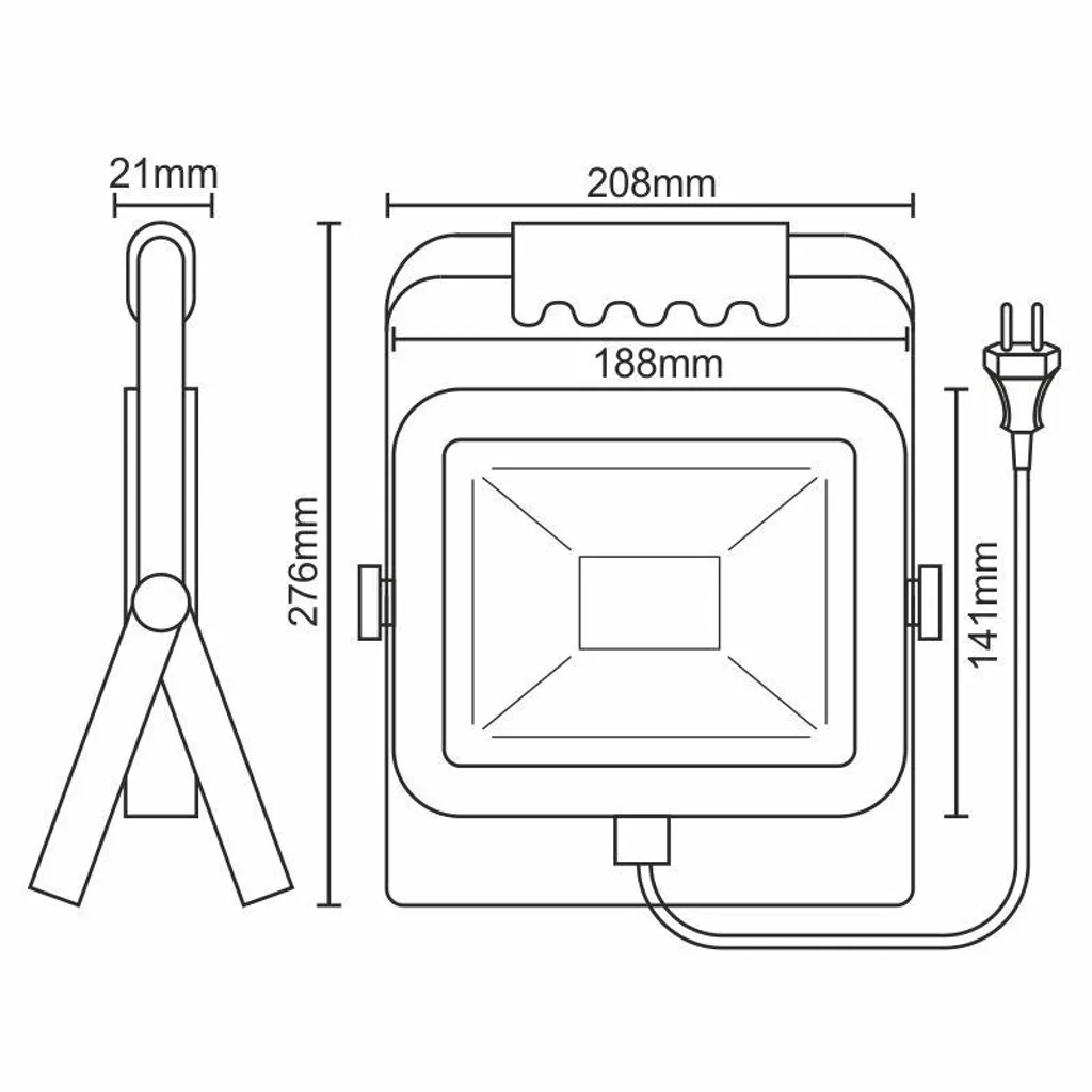 Projecteur Extérieur LED 30W avec Capteur de Mouvement IP65 Noir 4000K
