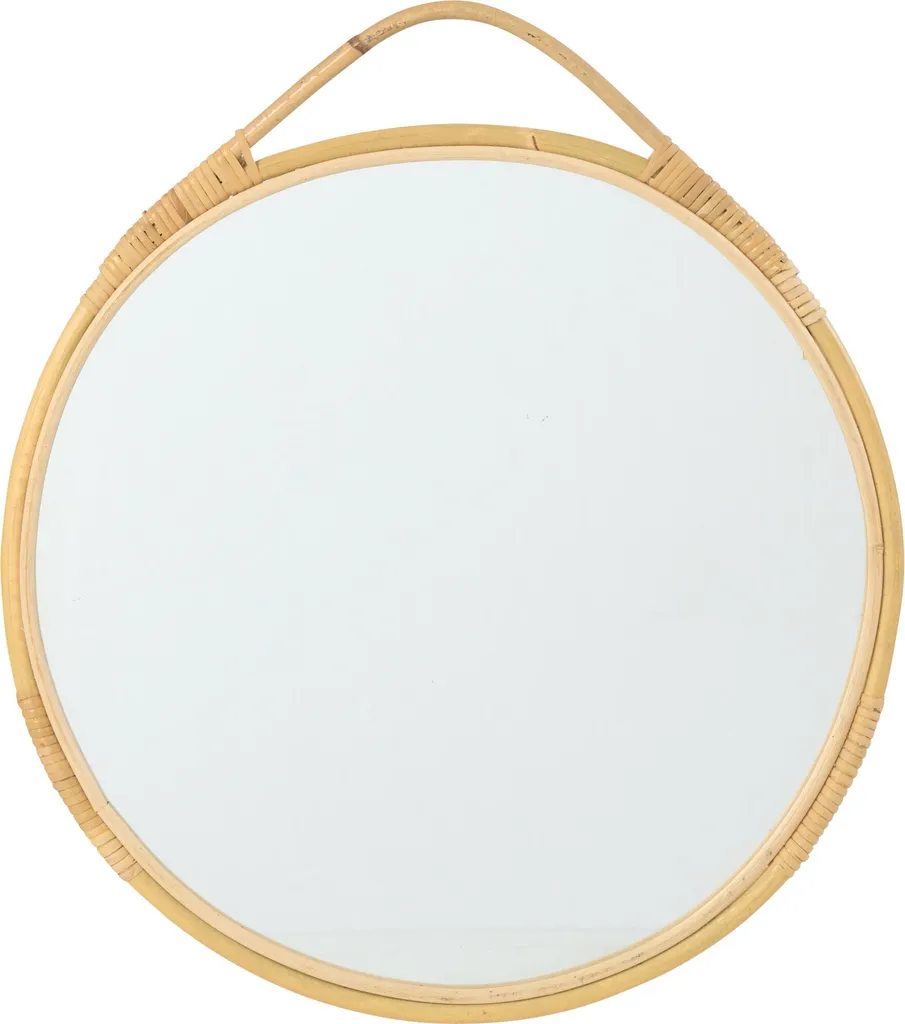 Miroir mural J-Line Jordan rond naturel en rotin tressé de 60 cm