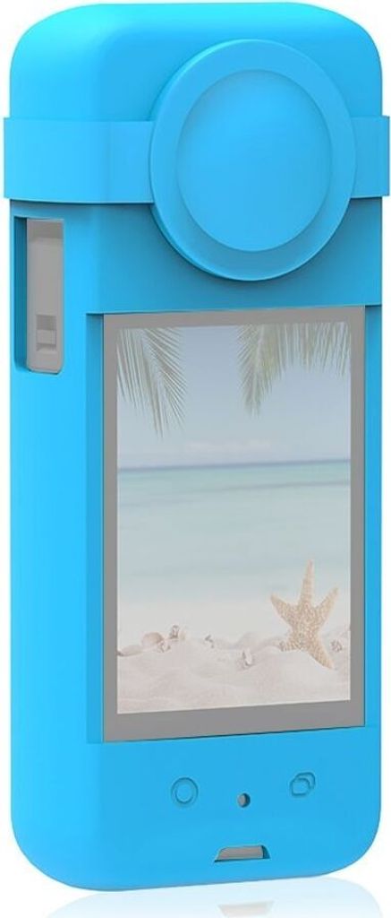 Kamera Schutz Hülle für Insta360 X3 Case Cover Bumper Etui Silikon Tasche Schale, Farbe:Blau