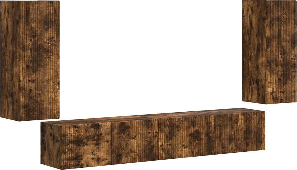 TV-Schrankset 4 pcs Geräucherte Eiche Holzwerkstoff