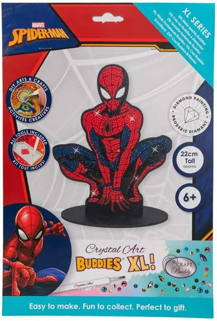 Spider-Man Marvel Crystal Art Buddies XL Kit Anti-Stress Créatif Complet