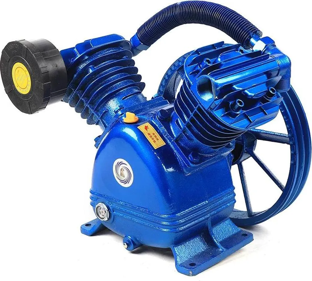 Tête de Compresseur d'Air 4kW 5,5ch Bleu - Montage Facile et Durable en Fonte