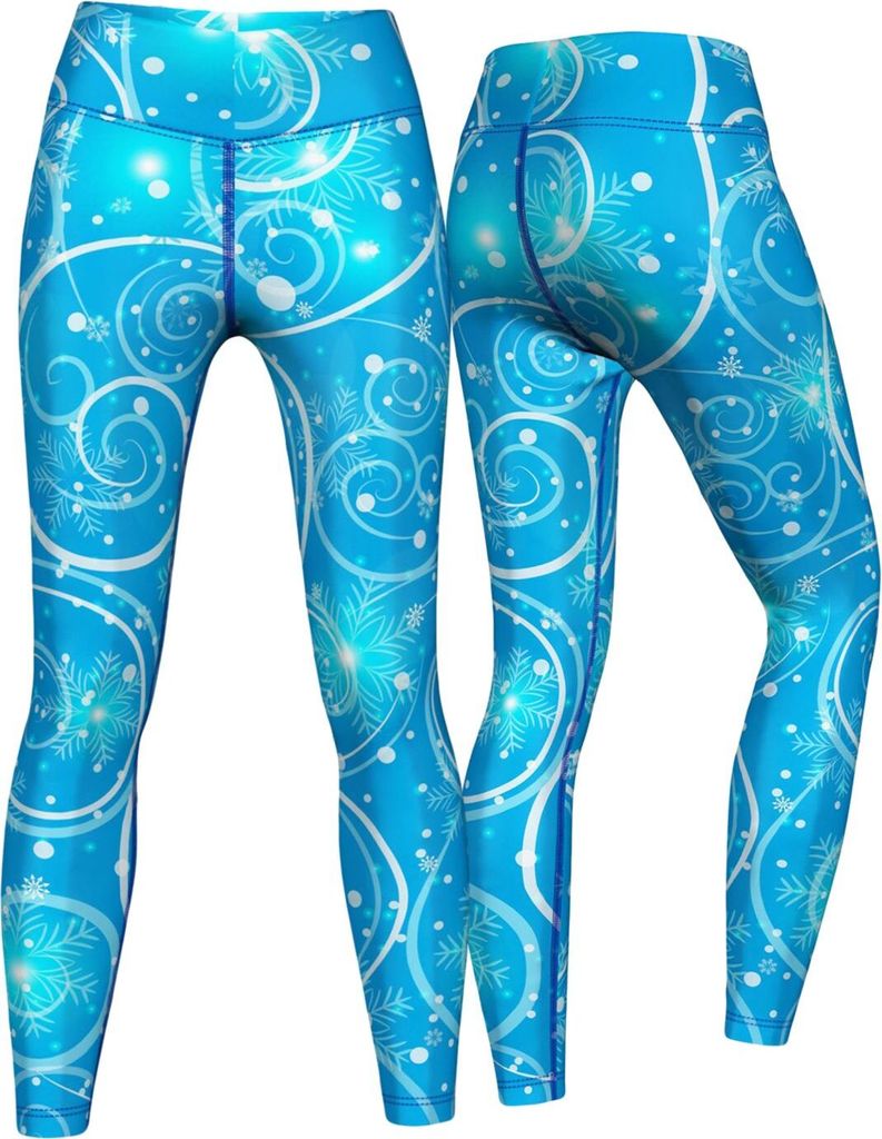 Galaxy Leggings sehr dehnbar für Sport,Yoga, Gymnastik, Training & Fashion Blau, Größe:L